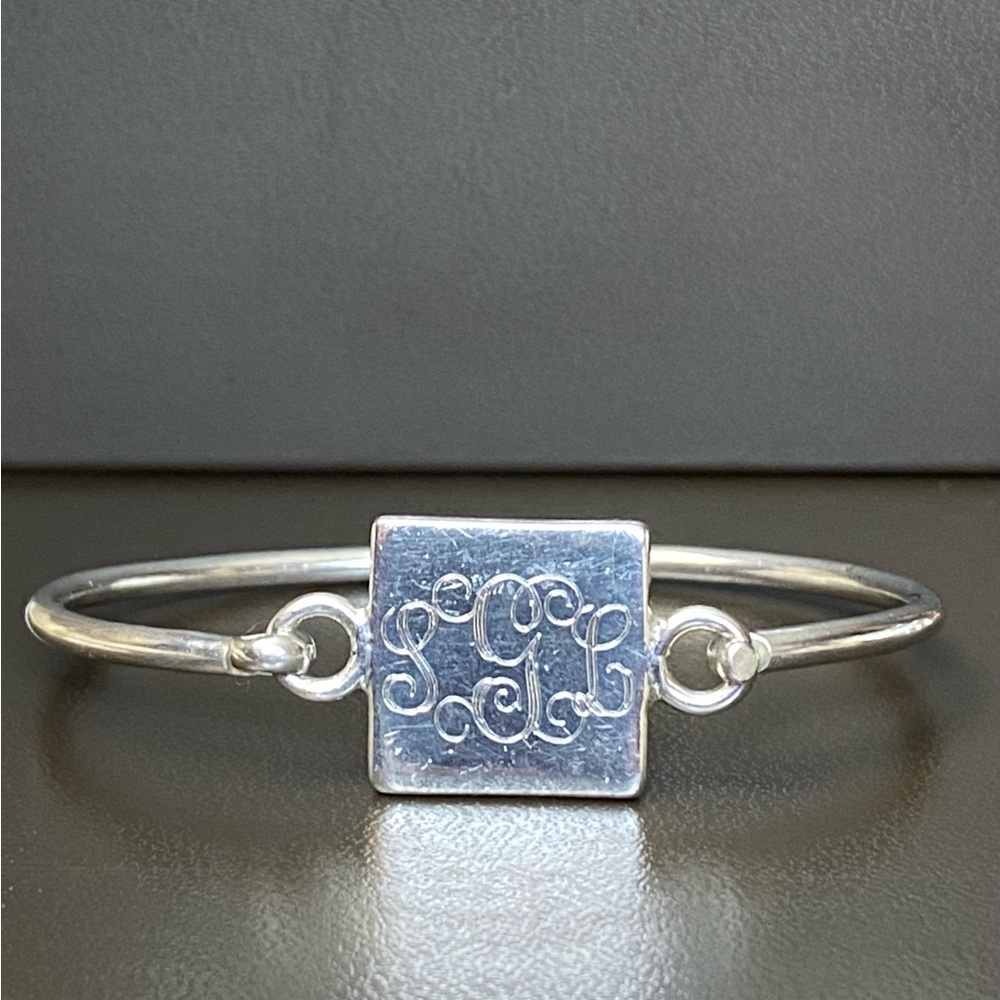 Vintage solid 925 Sterling Silver Bracelet SGL initials